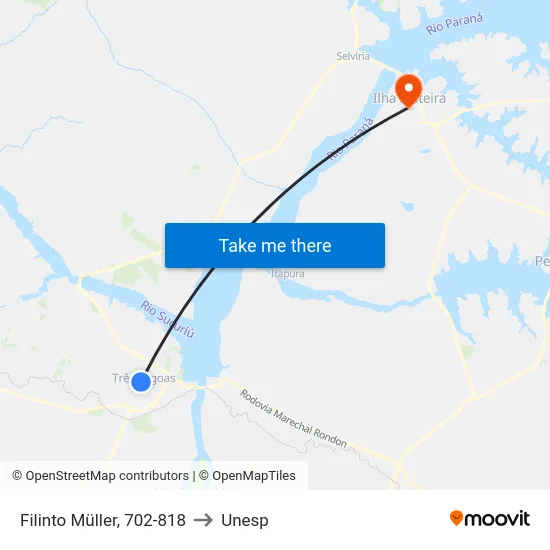 Filinto Müller, 702-818 to Unesp map