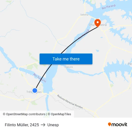 Filinto Müller, 2425 to Unesp map
