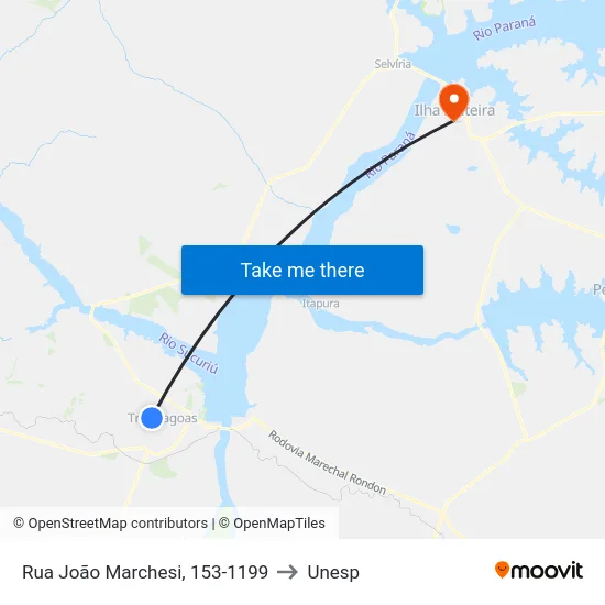Rua João Marchesi, 153-1199 to Unesp map
