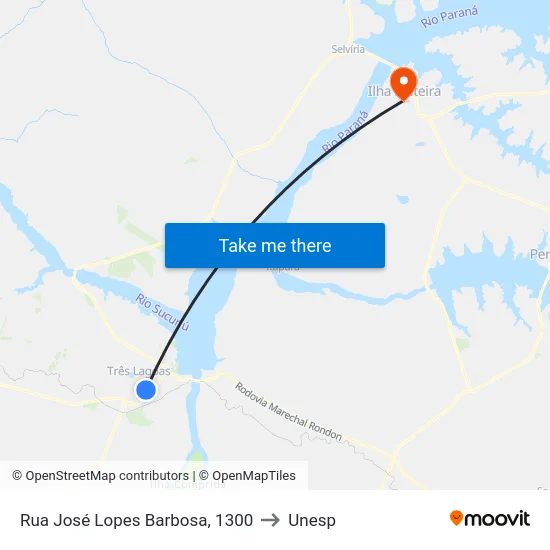 Rua José Lopes Barbosa, 1300 to Unesp map