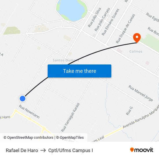 Rafael De Haro to Cptl/Ufms Campus I map