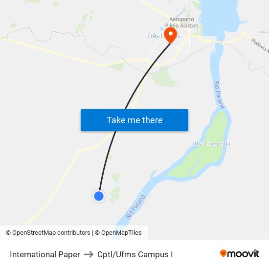 International Paper to Cptl/Ufms Campus I map