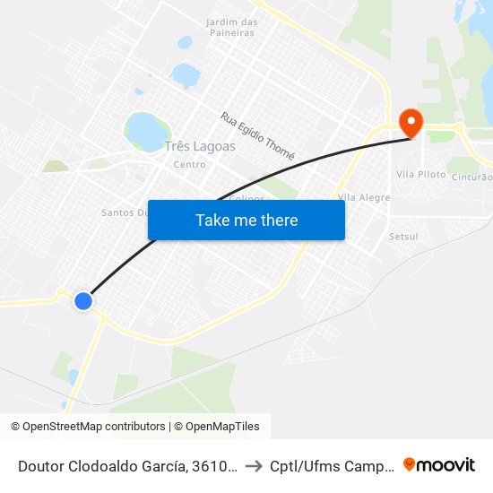 Doutor Clodoaldo García, 3610-3672 to Cptl/Ufms Campus II map