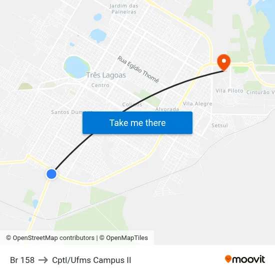 Br 158 to Cptl/Ufms Campus II map