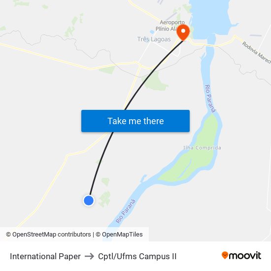 International Paper to Cptl/Ufms Campus II map