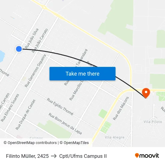 Filinto Müller, 2425 to Cptl/Ufms Campus II map