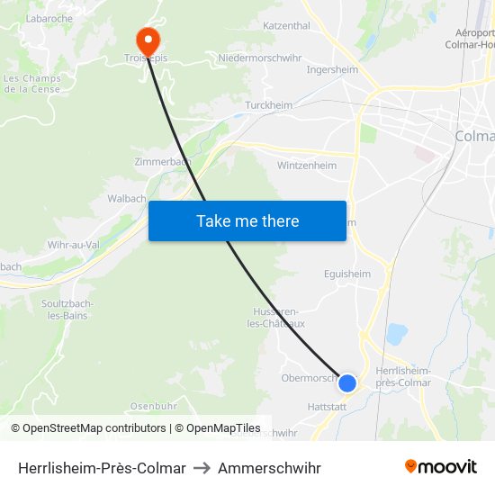 Herrlisheim-Près-Colmar to Ammerschwihr map