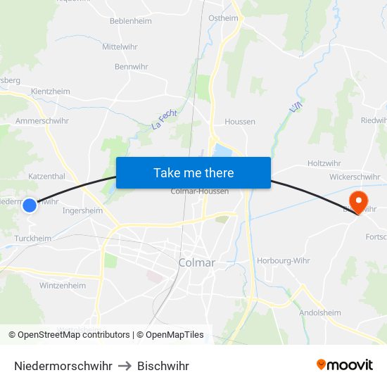 Niedermorschwihr to Bischwihr map