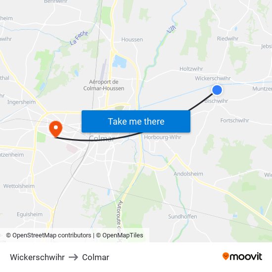 Wickerschwihr to Colmar map