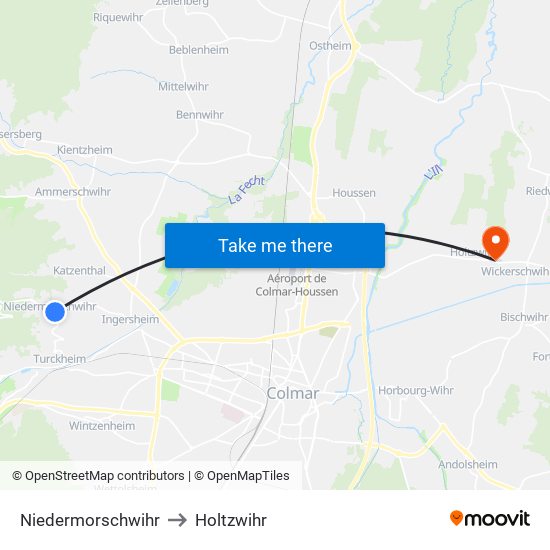 Niedermorschwihr to Holtzwihr map