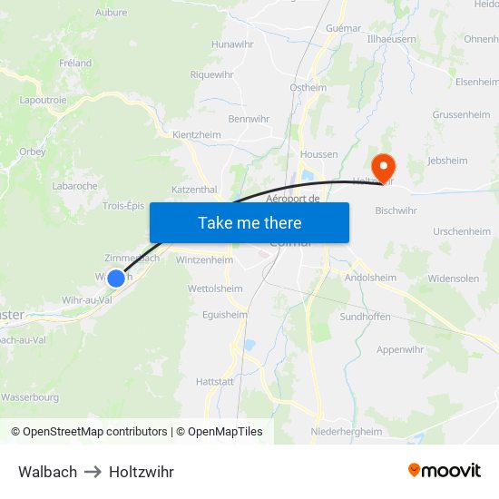 Walbach to Holtzwihr map