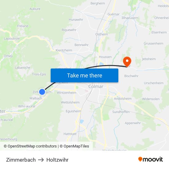 Zimmerbach to Holtzwihr map