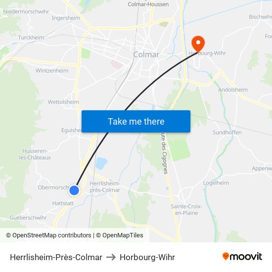 Herrlisheim-Près-Colmar to Horbourg-Wihr map