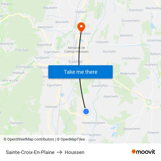 Sainte-Croix-En-Plaine to Houssen map