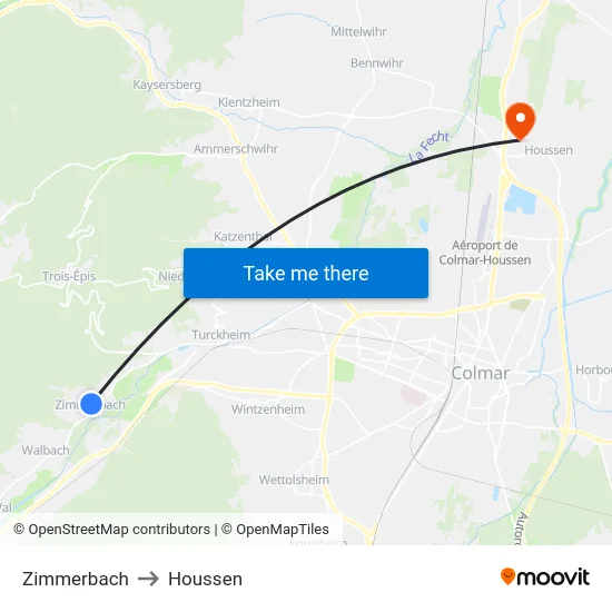 Zimmerbach to Houssen map