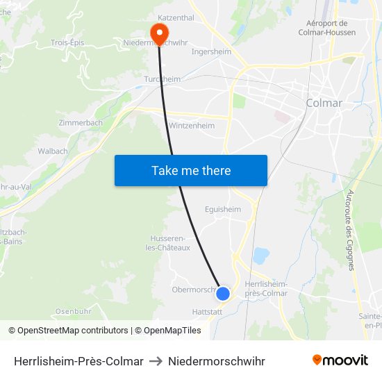 Herrlisheim-Près-Colmar to Niedermorschwihr map