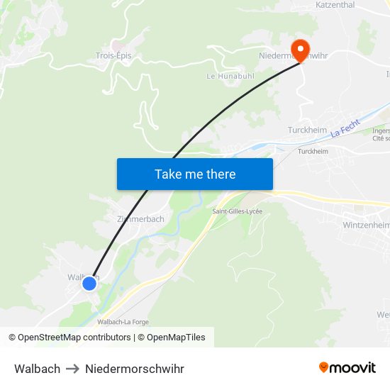 Walbach to Niedermorschwihr map