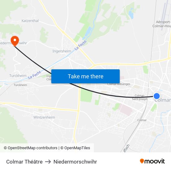 Colmar Théâtre to Niedermorschwihr map
