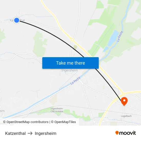 Katzenthal to Ingersheim map