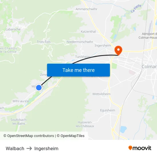 Walbach to Ingersheim map