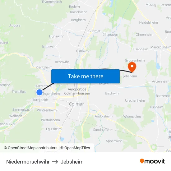 Niedermorschwihr to Jebsheim map