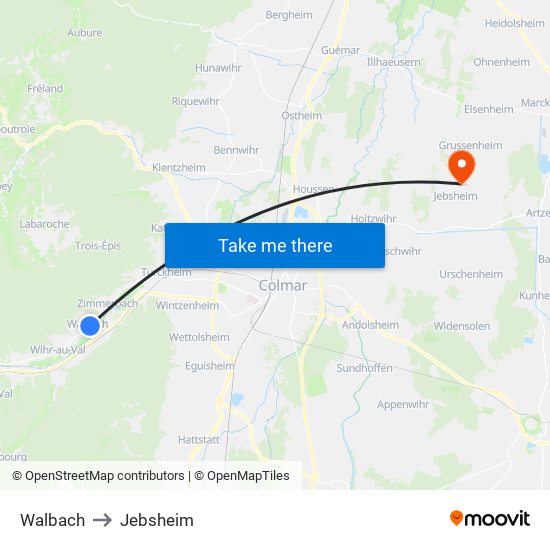 Walbach to Jebsheim map