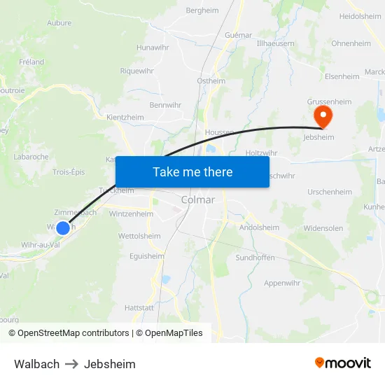 Walbach to Jebsheim map