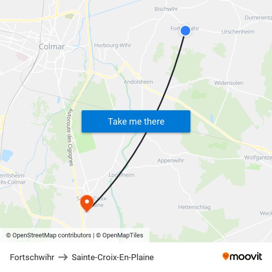 Fortschwihr to Sainte-Croix-En-Plaine map