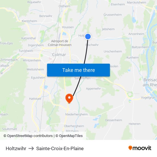 Holtzwihr to Sainte-Croix-En-Plaine map