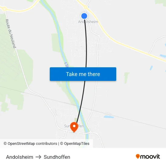Andolsheim to Sundhoffen map