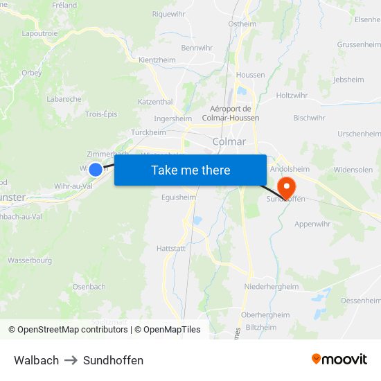 Walbach to Sundhoffen map