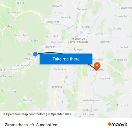 Zimmerbach to Sundhoffen map