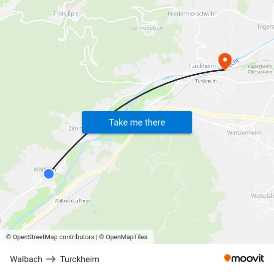 Walbach to Turckheim map