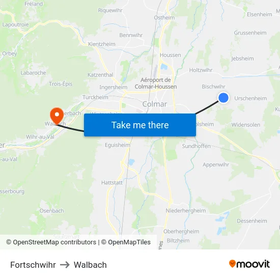 Fortschwihr to Walbach map
