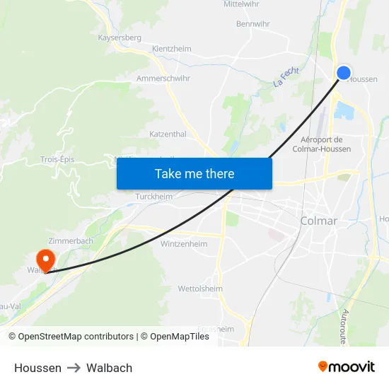 Houssen to Walbach map