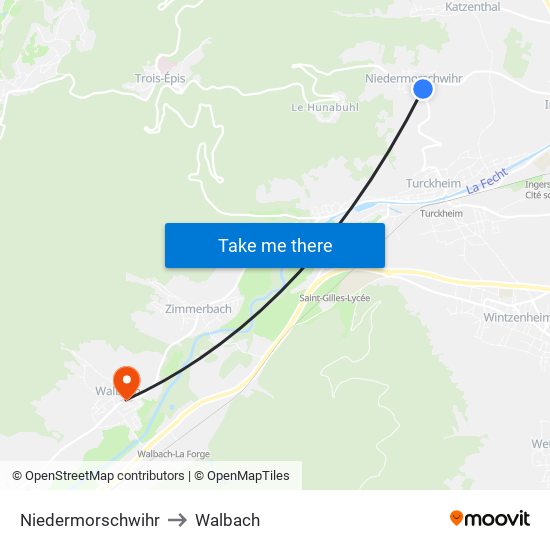 Niedermorschwihr to Walbach map