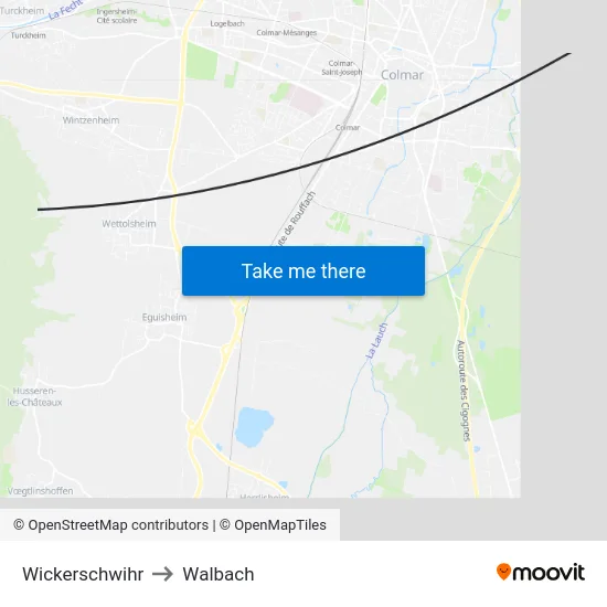 Wickerschwihr to Walbach map