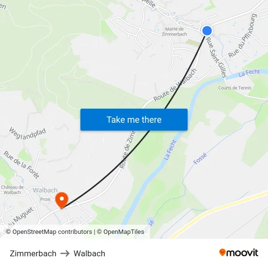 Zimmerbach to Walbach map