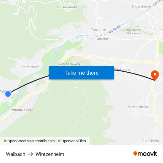 Walbach to Wintzenheim map