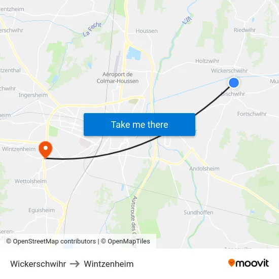 Wickerschwihr to Wintzenheim map