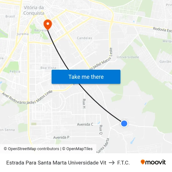Estrada Para Santa Marta Universidade Vit to F.T.C. map
