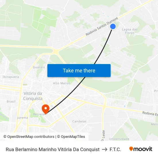 Rua Berlamino Marinho Vitória Da Conquist to F.T.C. map