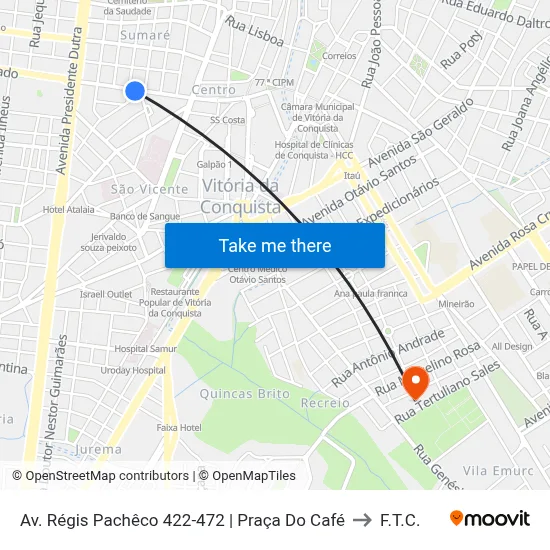 Av. Régis Pachêco 422-472 | Praça Do Café to F.T.C. map