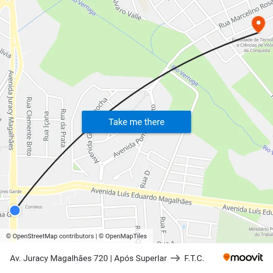 Av. Juracy Magalhães 720 | Após Superlar to F.T.C. map