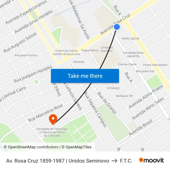 Av. Rosa Cruz 1859-1987 | Unidos Seminovo to F.T.C. map
