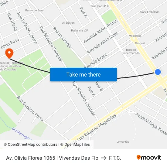 Av. Olívia Flores 1065 | Vivendas Das Flo to F.T.C. map