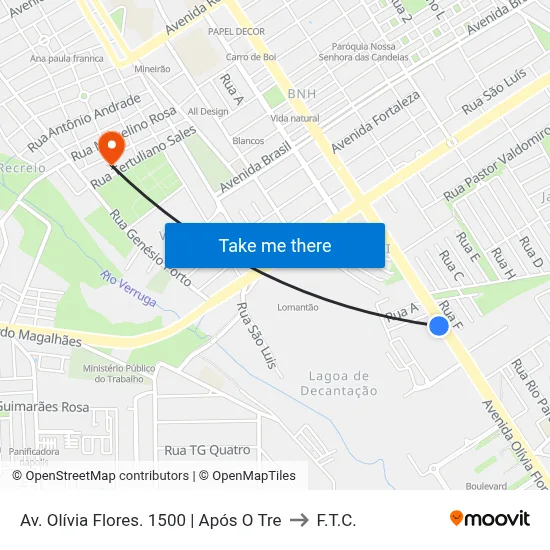 Av. Olívia Flores. 1500 | Após O Tre to F.T.C. map