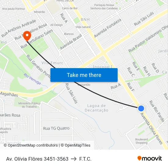 Av. Olívia Flôres 3451-3563 to F.T.C. map