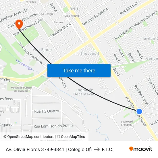 Av. Olívia Flôres 3749-3841 | Colégio Ofi to F.T.C. map