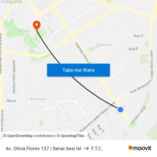 Av. Olívia Flores 137 | Senai Sesi Iel to F.T.C. map